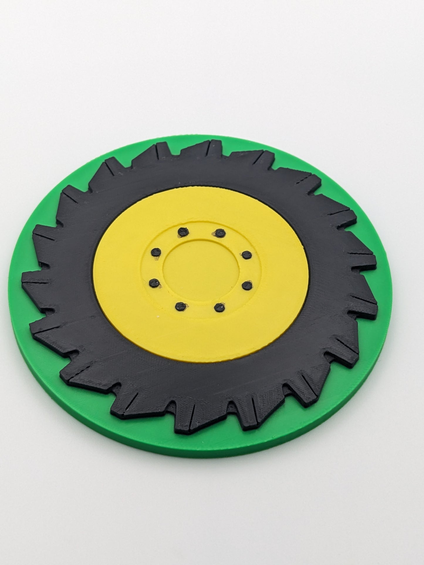 Tractor Tire Coaster Set – 3D Printed Coasters with Holder