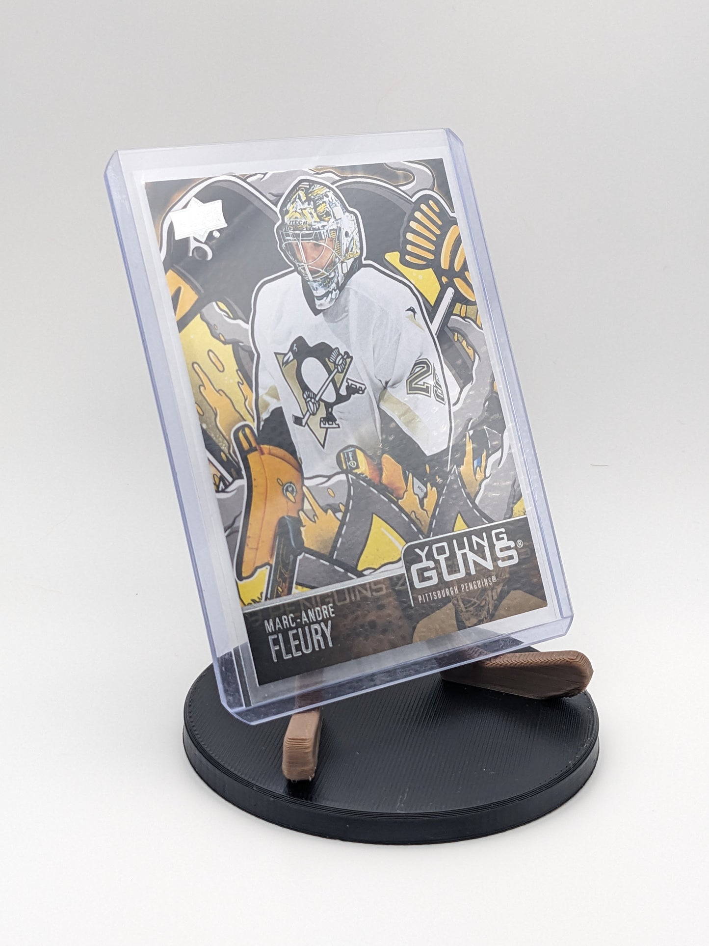 Hockey Card Display Stand – Puck and Sticks Design – 3d Printed