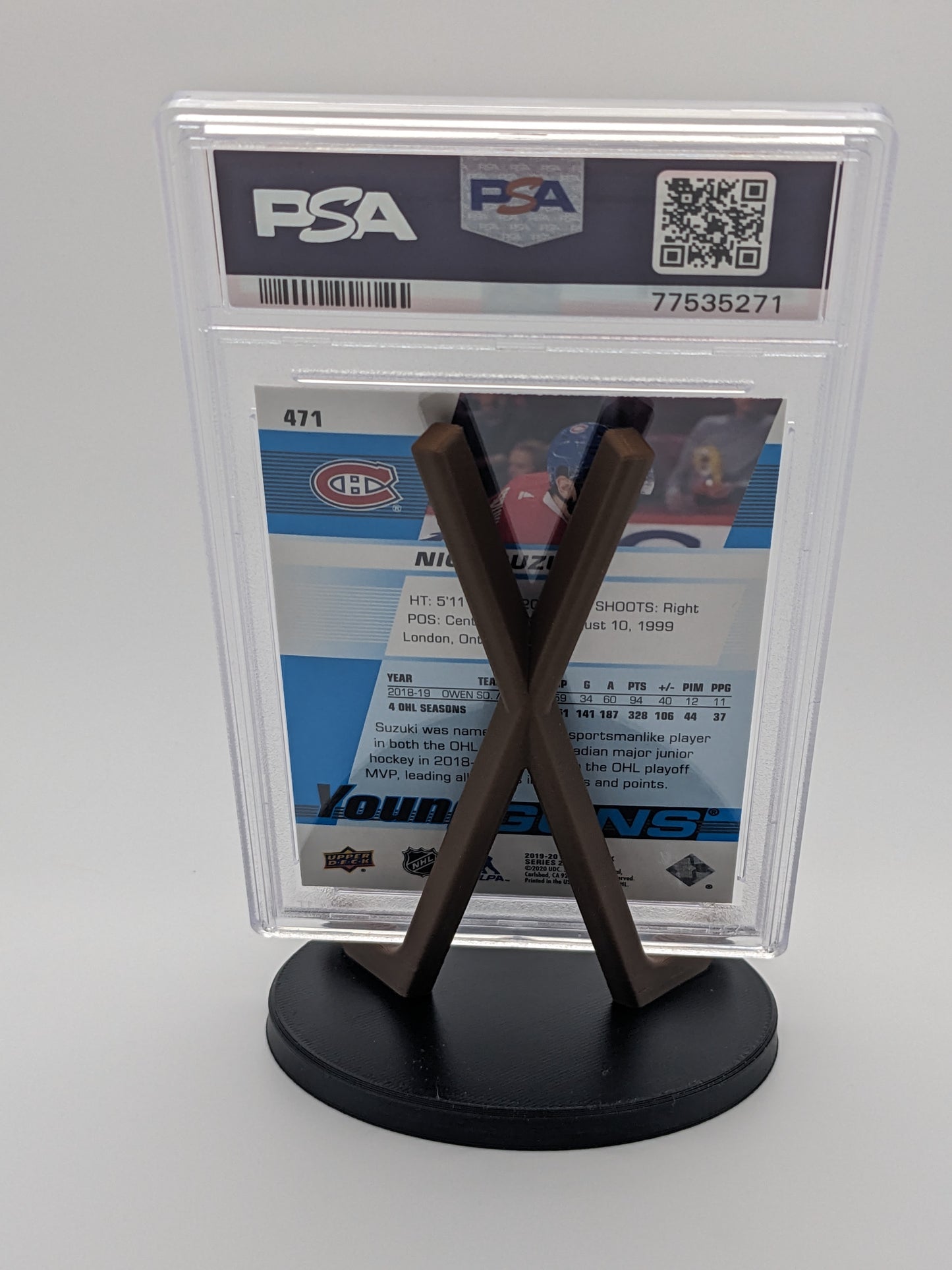 Hockey Card Display Stand – Puck and Sticks Design – 3d Printed